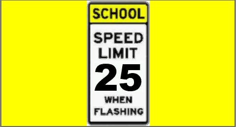 School Zone sign.